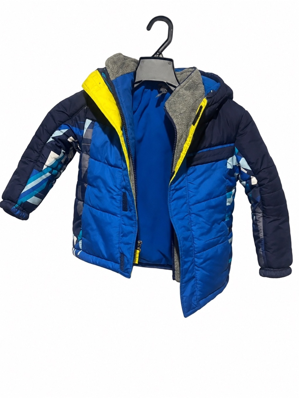 ZeroXposur Blue and Yellow Boys Puffy Coat with Hood